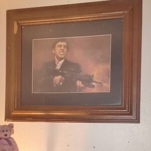 Framed Brown and Black Art Print